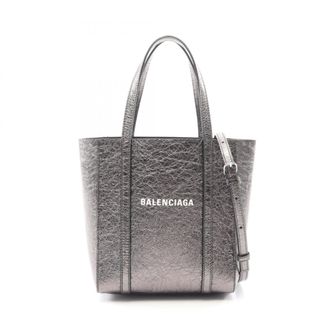 Balenciaga Silver Leather Handbag Tote Bag (Pre-Owned)