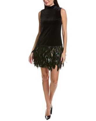 Tyler B&ouml;e Tyler B&ouml;e Colette Feather Hem Velvet Dress