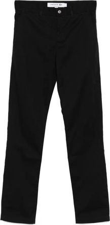 Lacoste logo-appliqué chino pants - Black
