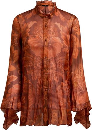 Etro Pleated Floral-print Shirt