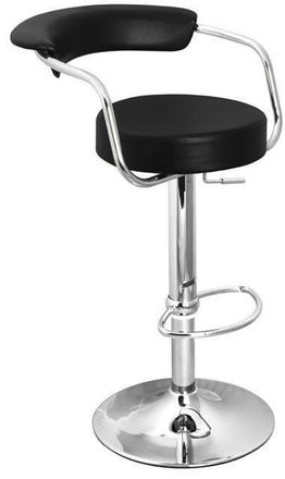 Netfurniture Lazio Adjustable Bar Stool Black