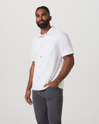 Vuori Clothing Short Sleeve Ponto Button Down Shirt | White | Medium