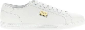 Dolce & Gabbana Schoenen, Heren, Wit, 40 1/2 EU, Leer, Leren Lage Sneakers