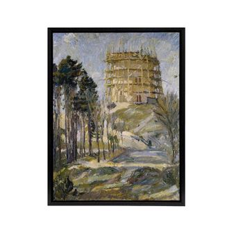 Artery8 Water Tower in Hermsdorf Landscape Beckmann Black Framed Canvas Art | Size: W24 x H32