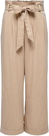 Only Wijde Viscose Broek - Dames - Wijde Broeken - Beige - XS - Polyester - Broeken