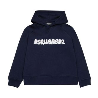 Dsquared2 Hooded Sweatshirt - male - Dsquared2 - Kids Sweatshirts - Blue - 10 Y - Kids