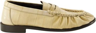 Saint Laurent Schoenen, Dames, Beige, 37 EU, Leer, Loafer