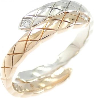 Chanel Pink Gold (18K) White Gold (18K) Band Ring (Pre-Owned)