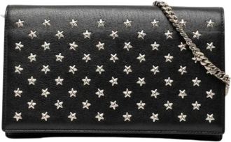Saint Laurent Pre-owned Star Studs Leather Chain Wallet - Dames - Vintage Schoudertas - Zwart - ONE Size - Leer - Vintage