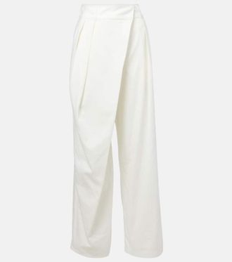 VIP価格.LOEWE PANTALONE A VITA ALTA IN COTONE Pantaloni a vita alta in pelle in Nero - Loewe | Mytheresa