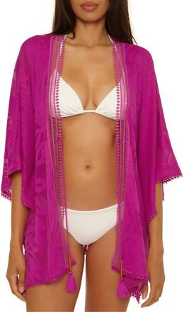 Trina Turk Catamaran Tassel Tie Cover-Up Tunic in Azalea at Nordstrom