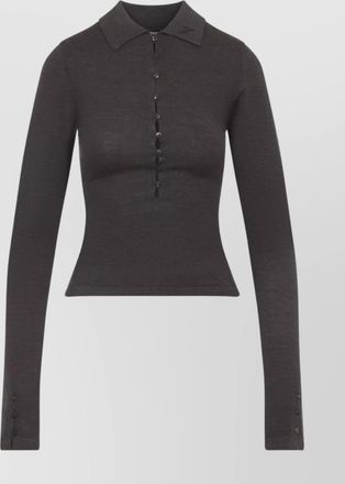 Jacquemus merino long sleeve polo collar