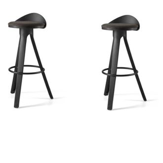 Capodarte Sgabello per cucina bar in metallo verniciato Nero REINA set 2 pezzi