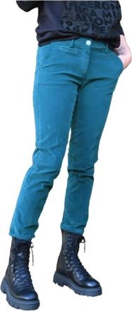 Mason's Slim Velvet New York Broek - Dames - Chinos - Groen - S - Katoen - Broeken