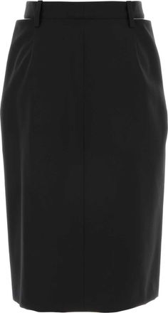Jil Sander Womens Virgin Wool Skirt Black