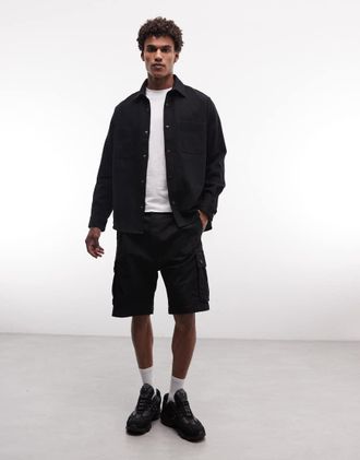 HUGO BOSS HUGO Red - 262 - Pantaloncini dritti neri-Nero