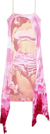 Diesel D-Malory-Long graphic-print draped dress - women - Viscose - M - Pink