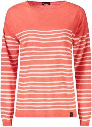 North Sails Gestreept T-shirt met wijde halslijn - Dames - Longsleeves - Rood - L - Katoen - Tops
