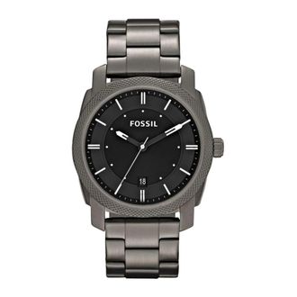 Fossil Accessoires, Heren, Grijs, ONE Size, Gunmetal Analoge Horloge met Datumweergave