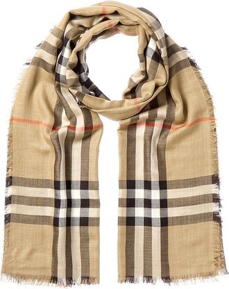 Burberry Check Wool & Silk-Blend Scarf