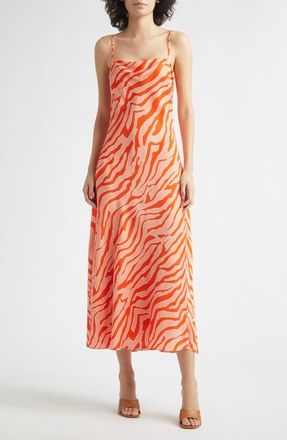 Toccin Lou Lou Zebra Print Slipdress in Sunrise Zebra at Nordstrom, Size 6