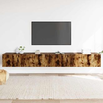 vidaXL Vidaxl - Set De Muebles De Tv 3 Pzas Madera Contrachapada Roble Ahumado