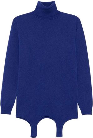 Saint Laurent Full-Body, female, Blue, S, Turtleneck Garter Jumper