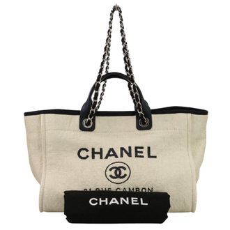 Chanel Navy White Tote Bag (Pre-Owned)