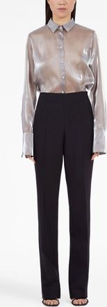 Ferragamo Womens Wool Trousers - Black - Size EU 44 (Womens)