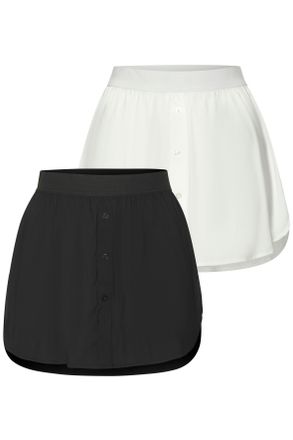 Vivance Unterrock VIVANCE, Damen, Gr. 32/34, schwarz, wei&szlig;, Stoff, Obermaterial: 95% Polyester, 5% Elasthan, unifarben, Basic, Po-bedeckend, R&ouml;cke Unterrock, 