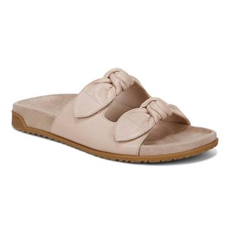 Vionic Womens Elara Orthotic Comfort Slide Sandal In Cameo Rose