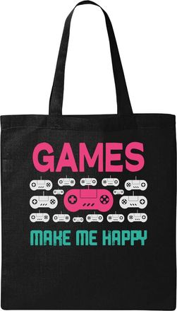 Generic G A M E R S Make Me Happy Gamer Graphic Natural Ecological Cotton Tote Bag Black