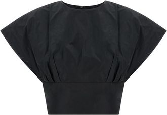 Pinko Black Round Neck Cropped Top
