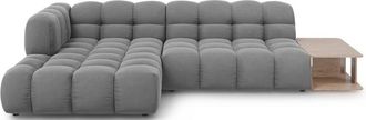 BLOOMINGLOFT 4-Sitzer Design Ecksofa Sky mit Beistelltisch auf der rechten Seite