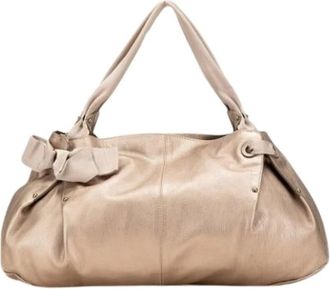Ferragamo Pre-owned Shoulder Bags, female, Beige, Size: ONE SIZE Pre-owned Leather Shoulder Bag