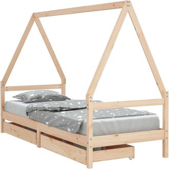vidaXL Estructura De Cama Para Ni&ntilde;os Con Cajones Madera Pino 80x200 Cm Vidaxl