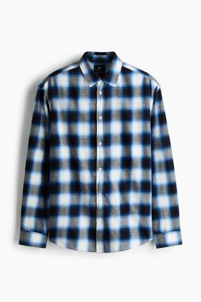 H&M Flanellhemd in Relaxed Fit - Blue