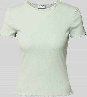 Jake*s Casual T-Shirt mit Muschelsaum in Mint, Gr&ouml;&szlig;e XXL