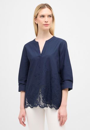 Eterna Schlupfbluse ETERNA LOOSE FIT, Damen, Gr. 36, blau (navy), 100% Baumwolle, Blusen Schlupfbluse