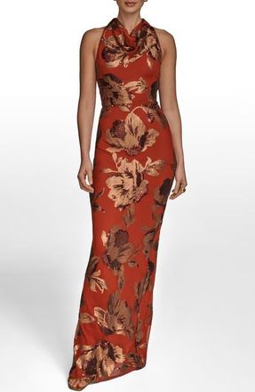 DKNY Sequin Floral Body-Con Gown in Cinnamon/Copper at Nordstrom, Size 10