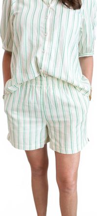 Ichi Jovil Stripe Shorts In Green