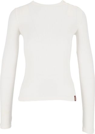 Dondup White Fitted Long-Sleeve T-Shirt