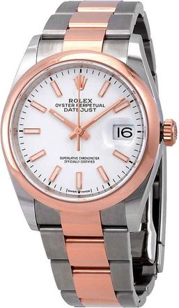 Rolex Datejust 36 Automatic White Dial Steel and 18k Everose Gold Mens Watch 126201WSO
