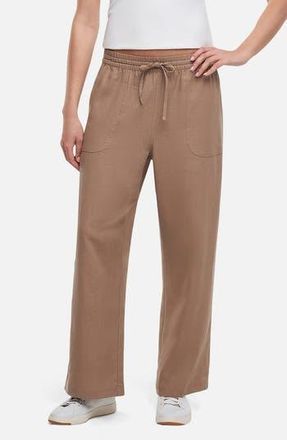 Three Dots Drawstring Linen Blend Ankle Wide Leg Pants in Portabella at Nordstrom Rack, Size X-Large