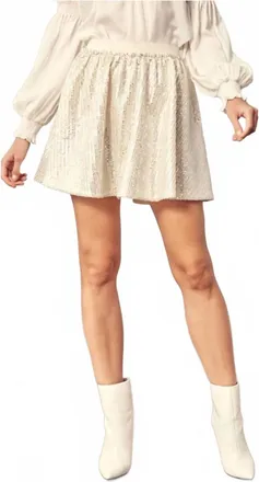 Mustard Seed Sequin Skater Skirt In Ivory