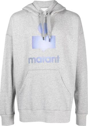 Isabel Marant Grijze Hoodie met Kangoeroezak - Heren - Hoodies - Grijs - XS - Katoen - Hoodies & sweatvesten