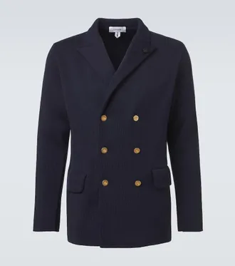 Lardini Double-breasted virgin wool blazer
