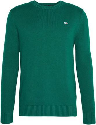 Tommy Jeans Truien & Vesten, Heren, Groen, M, Katoen, Groene Katoenen Trui met Ronde Hals