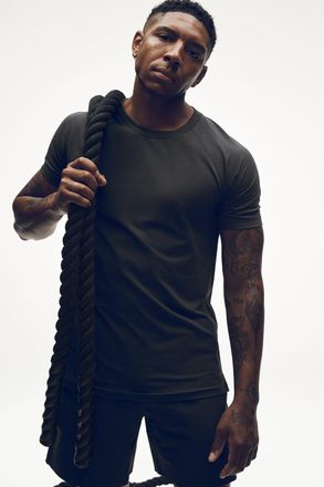 Alo Vapor Crewneck Short Sleeve Top in Anthracite Grey, Size: 2XL