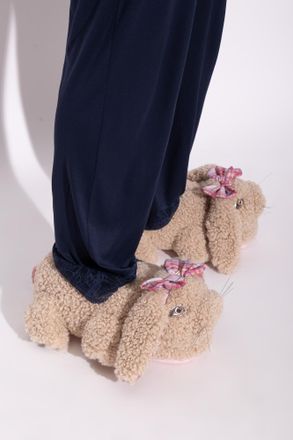 Kurt Geiger Rabbit Shaped Slippers, Womens, Beige
